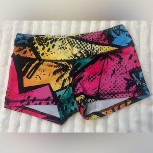 FLEO Miami Vice Tropical Print Powerlifting Shorts Size Medium Crossfit